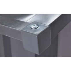 6' X 3' Globel Anthracite Grey Metal Shed (1.84m X 0.92m) -Zen Gardenia Sales lotus63ag 6x3 lotus anthracite grey metal shed close up4 min