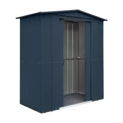 6' X 3' Globel Anthracite Grey Metal Shed (1.84m X 0.92m) -Zen Gardenia Sales lotus63agbun 6x3 lotus anthracite grey metal shed cutout2 min