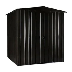 6' X 4' Globel Anthracite Grey Apex Metal Shed (1.84m X 1.23m) -Zen Gardenia Sales lotus64agsolid 6x4 grey cutout1