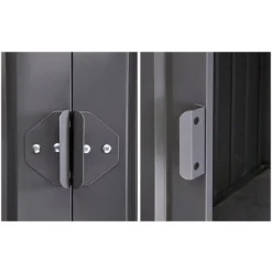 6' X 4' Globel Anthracite Grey Apex Metal Shed (1.84m X 1.23m) -Zen Gardenia Sales lotus64agsolid 6x4 grey no9