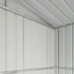 6' X 6' Globel Anthracite Grey Apex Metal Shed (1.83m X 1.85m) -Zen Gardenia Sales lotus66ag 6x6 lotus anthracite grey metal shed close up9 min 1