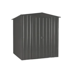 6' X 6' Globel Anthracite Grey Apex Metal Shed (1.83m X 1.85m) -Zen Gardenia Sales lotus66ag 6x6 lotus anthracite grey metal shed cutout1 min 1