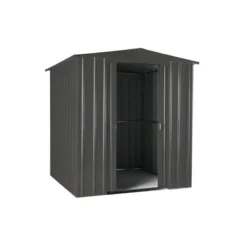 6' X 6' Globel Anthracite Grey Apex Metal Shed (1.83m X 1.85m) -Zen Gardenia Sales lotus66ag 6x6 lotus anthracite grey metal shed cutout2 min 1