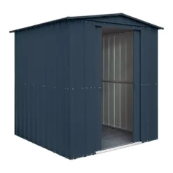 6' X 6' Globel Anthracite Grey Apex Metal Shed (1.83m X 1.85m) -Zen Gardenia Sales lotus66ag 6x6 lotus anthracite grey metal shed cutout4 min 1