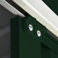 6' X 4' Globel Heritage Green Low Pent Metal Shed (1.8m X 1.24m) -Zen Gardenia Sales lotus6x4lowpenthgs 6x4 lotus green low pent metal shed close up5 min