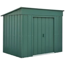 6' X 4' Globel Heritage Green Low Pent Metal Shed (1.8m X 1.24m) -Zen Gardenia Sales lotus6x4lowpenthgs 6x4 lotus green low pent metal shed cutout1 min