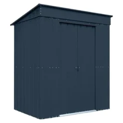 6' X 4' Globel Anthracite Grey Pent Metal Shed (1.8m X 1.24m) -Zen Gardenia Sales lotus6x4pentags 6x4 lotus grey pent metal shed cutout1 min