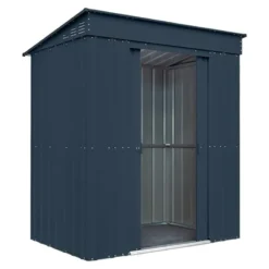 6' X 4' Globel Anthracite Grey Pent Metal Shed (1.8m X 1.24m) -Zen Gardenia Sales lotus6x4pentags 6x4 lotus grey pent metal shed cutout2 min
