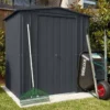 6' X 5' Globel Anthracite Grey Apex Metal Shed (1.71m X 1.44m) 2 6' X 5' Globel Anthracite Grey Apex Metal Shed (1.71m X 1.44m) -Zen Gardenia Sales lotus6x5ags 6x5 lotus grey apex metal shed insitu2 min
