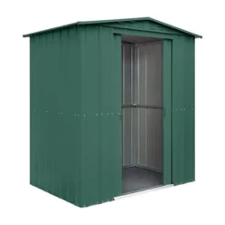 6' X 5' Globel Heritage Green Apex Metal Shed (1.84m X 1.54m) -Zen Gardenia Sales lotus6x5hgs 6x5 lotus green apex metal shed cutout2 min