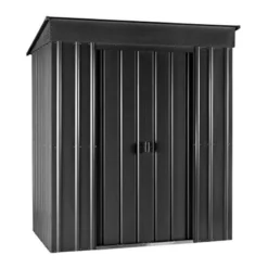8' X 4' Globel Anthracite Grey Pent Metal Shed (2.42m X 1.24m) -Zen Gardenia Sales lotus84pentagsolid 8x4 grey pent cutout1