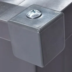 8' X 5' Globel Anthracite Grey Metal Shed (2.45m X 1.54m) -Zen Gardenia Sales lotus85ag lotus 8x5 anthracite metal shed corner