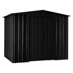 8' X 5' Globel Anthracite Grey Metal Shed (2.45m X 1.54m) -Zen Gardenia Sales lotus85ag lotus 8x5 anthracite metal shed cutout1
