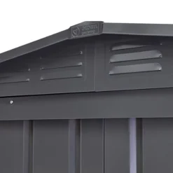 8' X 5' Globel Anthracite Grey Metal Shed (2.45m X 1.54m) -Zen Gardenia Sales lotus85ag lotus 8x5 anthracite metal shed roof