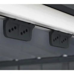 8' X 8' Globel Anthracite Grey Apex Metal Shed (2.45m X 2.47m) 35 8' X 8' Globel Anthracite Grey Apex Metal Shed (2.45m X 2.47m) -Zen Gardenia Sales lotus88ag 8x8 lotus anthracite grey metal shed close up5 min 1