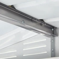 8' X 8' Globel Anthracite Grey Apex Metal Shed (2.45m X 2.47m) 39 8' X 8' Globel Anthracite Grey Apex Metal Shed (2.45m X 2.47m) -Zen Gardenia Sales lotus88ag 8x8 lotus anthracite grey metal shed close up9 min 1