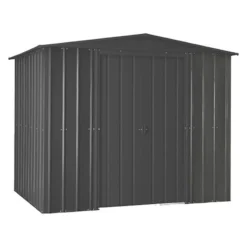 8' X 8' Globel Anthracite Grey Apex Metal Shed (2.45m X 2.47m) 28 8' X 8' Globel Anthracite Grey Apex Metal Shed (2.45m X 2.47m) -Zen Gardenia Sales lotus88ag 8x8 lotus anthracite grey metal shed cutout4 min 1