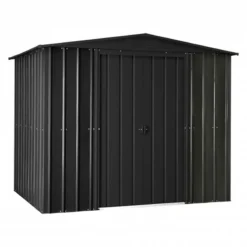 8' X 3' Globel Anthracite Grey Apex Metal Shed (2.34m X 0.82m) -Zen Gardenia Sales lotus8x3ags 8x3 lotus anthracite grey apex metal shed cutout1 min