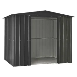 8' X 3' Globel Anthracite Grey Apex Metal Shed (2.34m X 0.82m) -Zen Gardenia Sales lotus8x3ags 8x3 lotus anthracite grey apex metal shed cutout2 min