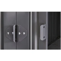 8' X 3' Globel Anthracite Grey Apex Metal Shed (2.34m X 0.82m) -Zen Gardenia Sales lotus8x3ags 8x3 lotus anthracite grey apex metal shed handle min