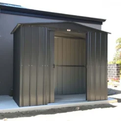 8' X 3' Globel Anthracite Grey Apex Metal Shed (2.34m X 0.82m) -Zen Gardenia Sales lotus8x3ags 8x3 lotus anthracite grey apex metal shed no2 min