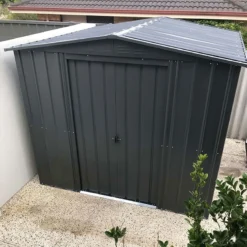 8' X 3' Globel Anthracite Grey Apex Metal Shed (2.34m X 0.82m) -Zen Gardenia Sales lotus8x3ags 8x3 lotus anthracite grey apex metal shed no3 min