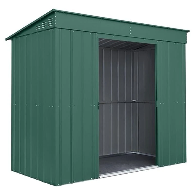 8' X 4' Globel Heritage Green Pent Metal Shed (2.42m X 1.24m) 4 8' X 4' Globel Heritage Green Pent Metal Shed (2.42m X 1.24m) - Image 2