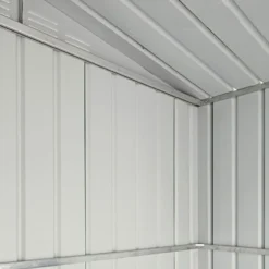 8' X 5' Globel Anthracite Grey Metal Shed (2.45m X 1.54m) -Zen Gardenia Sales lotus8x5ags 8x5 lotus grey metal shed close up10 min