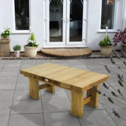 Forest Low Sleeper Wooden Garden Table 4'x2' (1.2x0.6m) -Zen Gardenia Sales lstab12hd 1