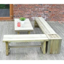 Forest Low Sleeper Wooden Garden Table 4'x2' (1.2x0.6m) -Zen Gardenia Sales lstab12hd 3