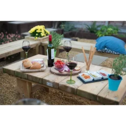 Forest Low Sleeper Wooden Garden Table 4'x2' (1.2x0.6m) -Zen Gardenia Sales lstab12hd 4