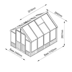 10'x8' Forest Vale Victorian Wooden Greenhouse (3.2x2.4m) - Installation Included -Zen Gardenia Sales m10x8ghin 7
