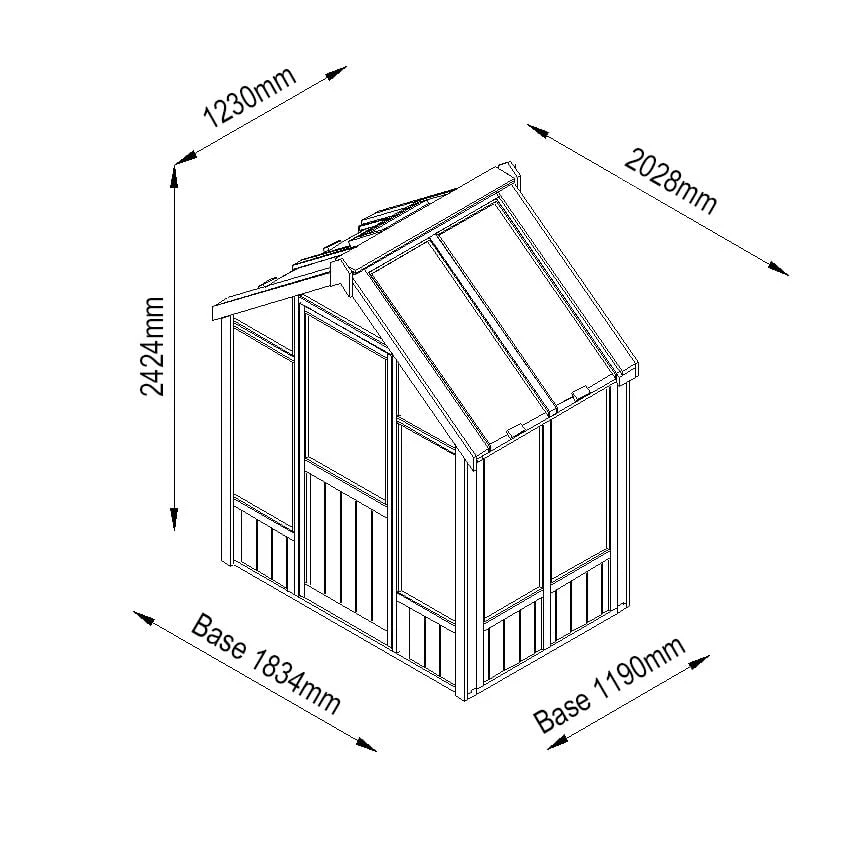 6'x4' Forest Vale Victorian Wooden Greenhouse (1.8x1.2m) - Installation Included 5 6'x4' Forest Vale Victorian Wooden Greenhouse (1.8x1.2m) - Installation Included - Image 3