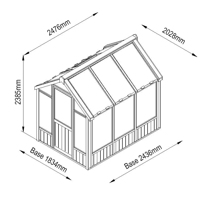 8'x6' Forest Vale Victorian Wooden Greenhouse (2.4x1.8m) - Installation Included 5 8'x6' Forest Vale Victorian Wooden Greenhouse (2.4x1.8m) - Installation Included - Image 3