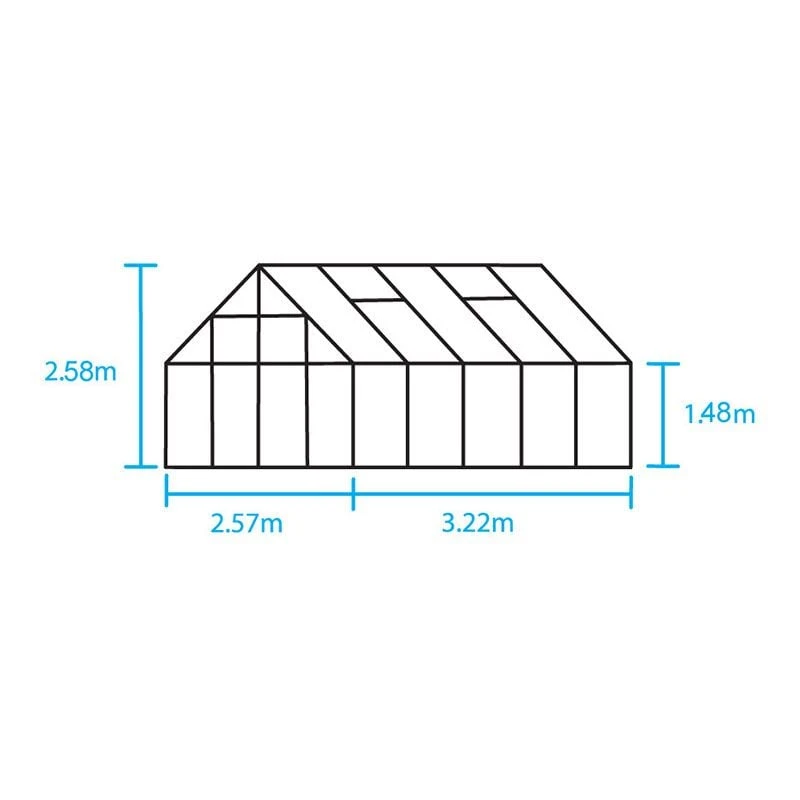 8'6 X 10'7 Green Frame Halls Magnum 810 Greenhouse (2.57 X 3.22m) 4 8'6 X 10'7 Green Frame Halls Magnum 810 Greenhouse (2.57 X 3.22m) - Image 2