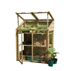 4'x2' Forest Wooden Small Mini Lean To Greenhouse (1.2x0.62m) -Zen Gardenia Sales mgh mini greenhouse 2