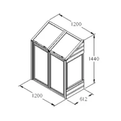 4'x2' Forest Wooden Small Mini Lean To Greenhouse (1.2x0.62m) -Zen Gardenia Sales mgh mini greenhouse drawing