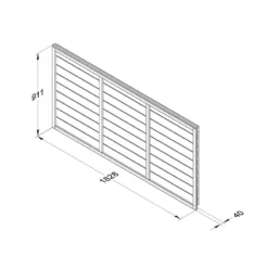 Forest 6' X 3' Straight Cut Overlap Fence Panel (1.83m X 0.91m) -Zen Gardenia Sales olfp36 line drawing