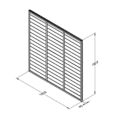 Forest 6' X 6' Straight Cut Overlap Fence Panel (1.83m X 1.83m) -Zen Gardenia Sales olfp66 line drawing
