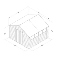 10' X 10' Forest 4Life 25yr Guarantee Overlap Pressure Treated Double Door Apex Wooden Shed (3.2m X 3.02m) -Zen Gardenia Sales opa1010ddm 4