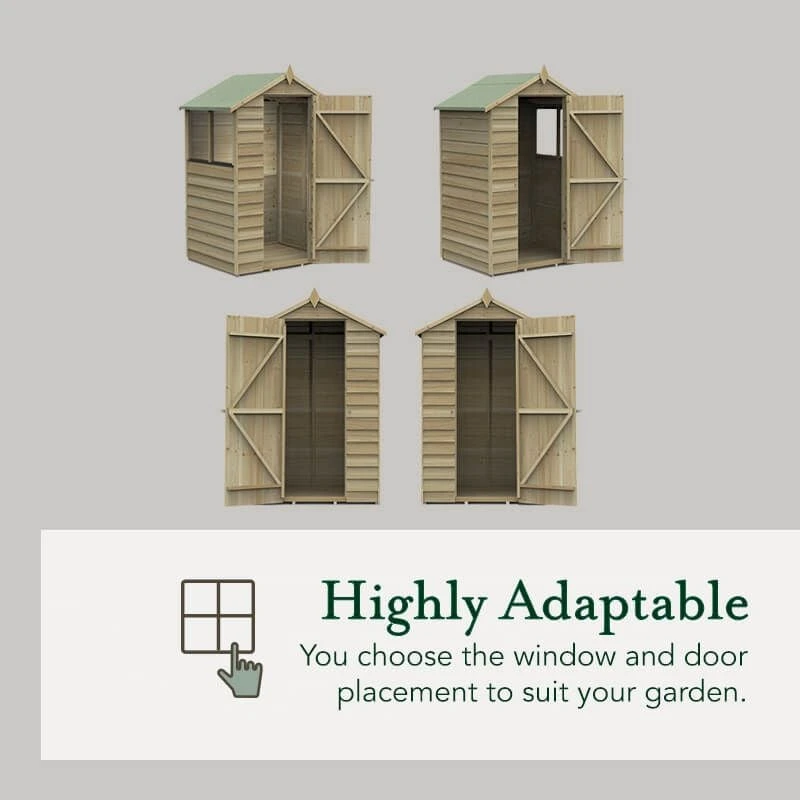 4' X 3' Forest 4Life 25yr Guarantee Overlap Pressure Treated Apex Wooden Shed (1.34m X 1m) 10 4' X 3' Forest 4Life 25yr Guarantee Overlap Pressure Treated Apex Wooden Shed (1.34m X 1m) - Image 8