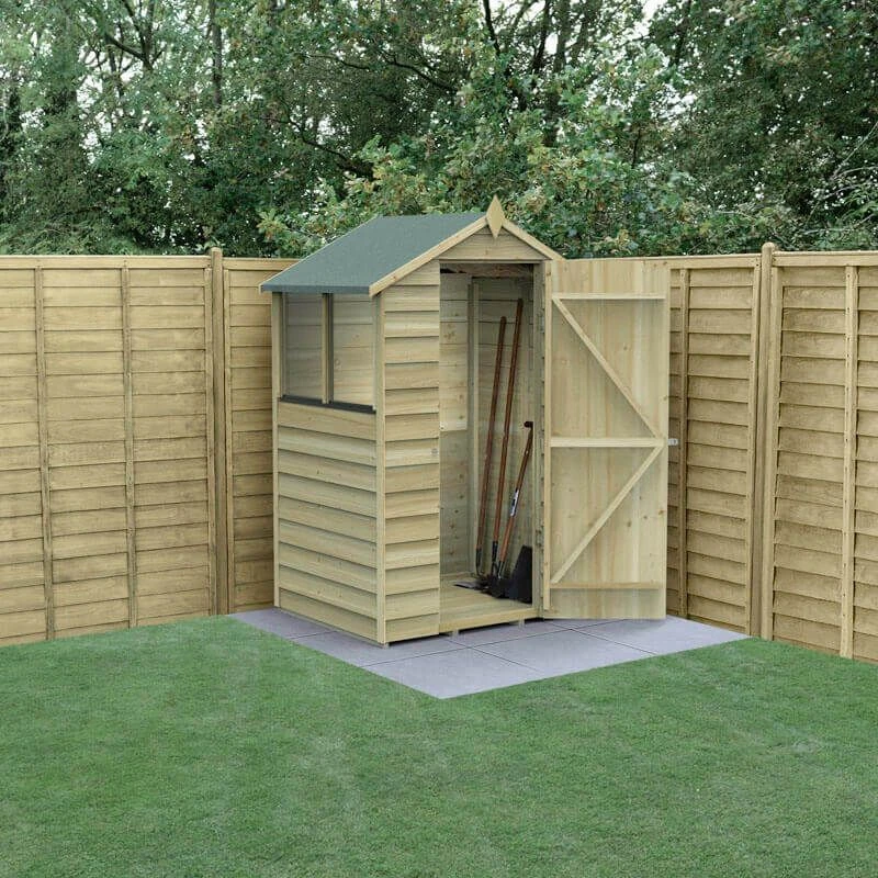 4' X 3' Forest 4Life 25yr Guarantee Overlap Pressure Treated Apex Wooden Shed (1.34m X 1m) 3 4' X 3' Forest 4Life 25yr Guarantee Overlap Pressure Treated Apex Wooden Shed (1.34m X 1m)