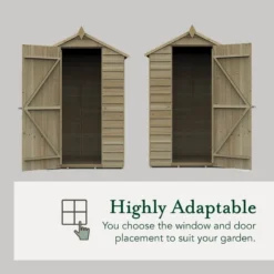 5' X 3' Forest 4Life 25yr Guarantee Overlap Pressure Treated Windowless Apex Wooden Shed (1.64m X 1.01m) -Zen Gardenia Sales opa43nwm flexible 1 2