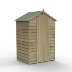 4' X 3' Forest 4Life 25yr Guarantee Overlap Pressure Treated Windowless Apex Wooden Shed (1.34m X 1.01m) -Zen Gardenia Sales opa43nwm 2