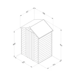 4' X 3' Forest 4Life 25yr Guarantee Overlap Pressure Treated Windowless Apex Wooden Shed (1.34m X 1.01m) -Zen Gardenia Sales opa43nwm 4