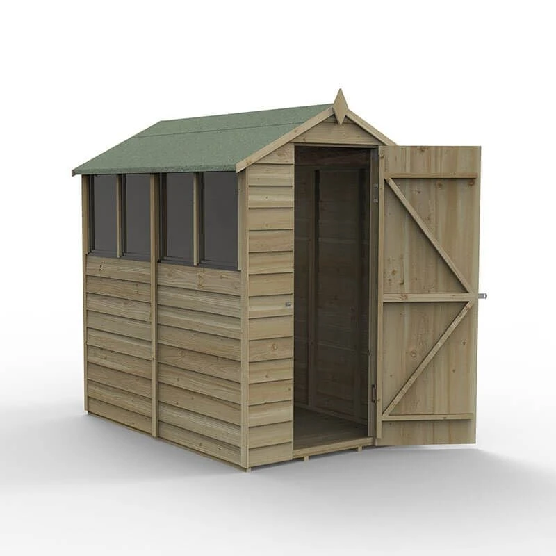 6' X 4' Forest 4Life 25yr Guarantee Overlap Pressure Treated Apex Wooden Shed - 4 Windows (1.89m X 1.34m) 4 6' X 4' Forest 4Life 25yr Guarantee Overlap Pressure Treated Apex Wooden Shed - 4 Windows (1.89m X 1.34m) - Image 2