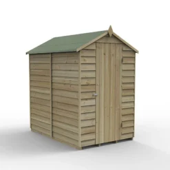6' X 4' Forest 4Life 25yr Guarantee Overlap Pressure Treated Windowless Apex Wooden Shed (1.89m X 1.34m) -Zen Gardenia Sales opa46nwm 2