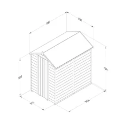 6' X 4' Forest 4Life 25yr Guarantee Overlap Pressure Treated Windowless Apex Wooden Shed (1.89m X 1.34m) -Zen Gardenia Sales opa46nwm 4