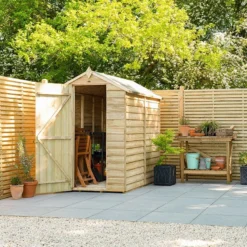 6' X 4' Forest 4Life 25yr Guarantee Overlap Pressure Treated Windowless Apex Wooden Shed (1.89m X 1.34m) -Zen Gardenia Sales opa46nwm externals 11 square min 1