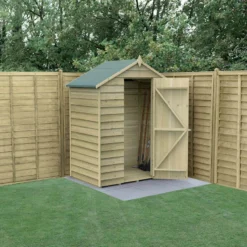 5' X 3' Forest 4Life 25yr Guarantee Overlap Pressure Treated Windowless Apex Wooden Shed (1.64m X 1.01m)